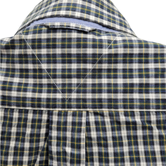 HPTommy Hilfiger Green Plaid Long Sleeve Button Up Vintage Men's Shirt Top - Picture 10 of 15